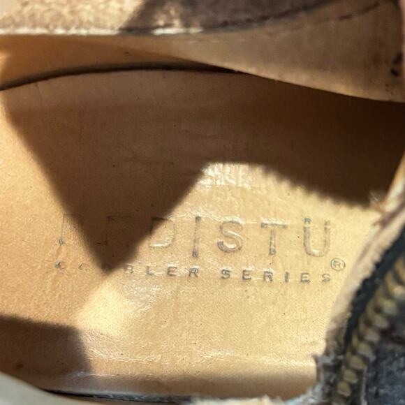 Bed Stu Cobbler Series Biltmore Boot Black Brown Distressed Perforated Knee Hi 7 - Picture 4 of 11